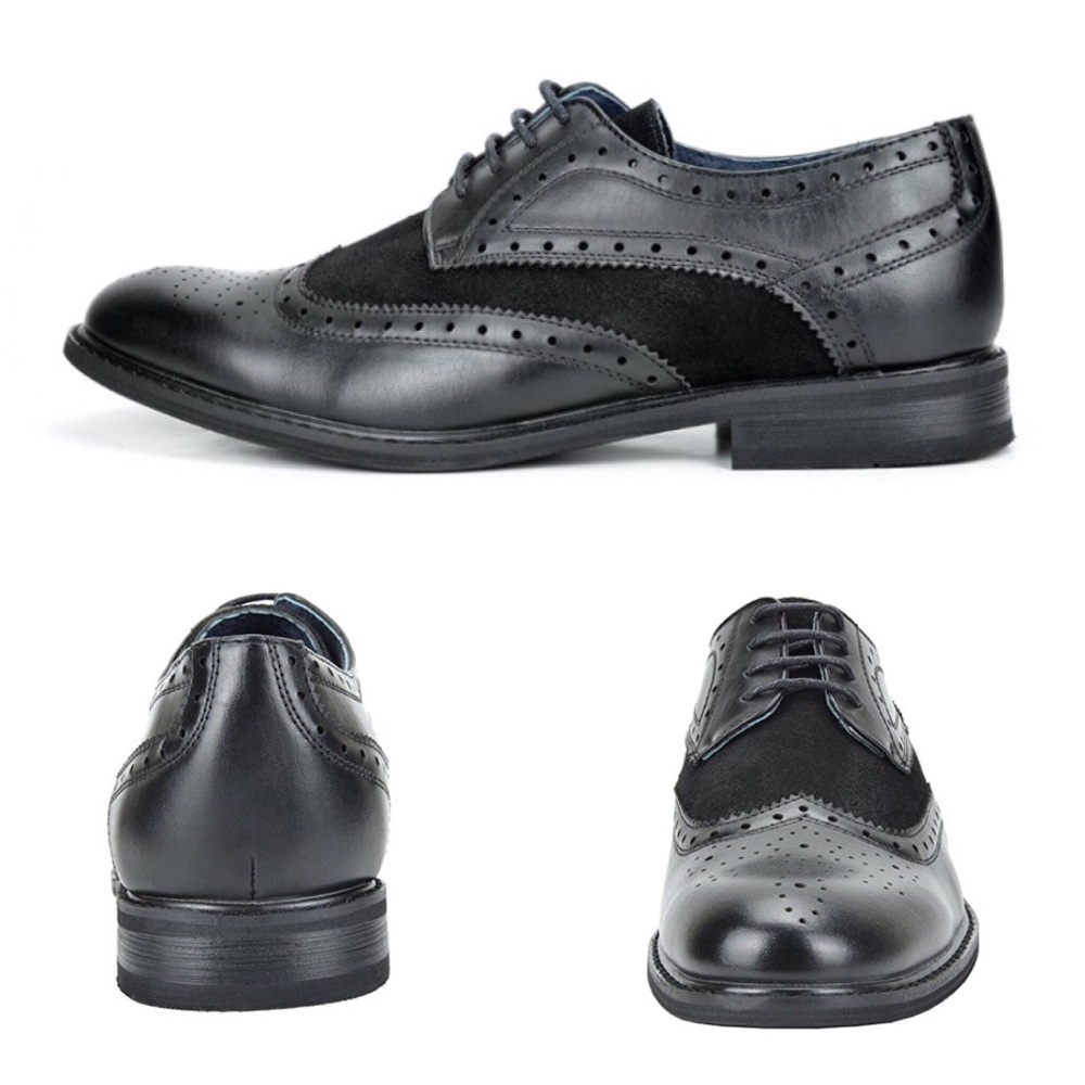 NEW Mens Bruno Prince Oxfords Wing Tip Dress Shoes - Picture 2 of 2
